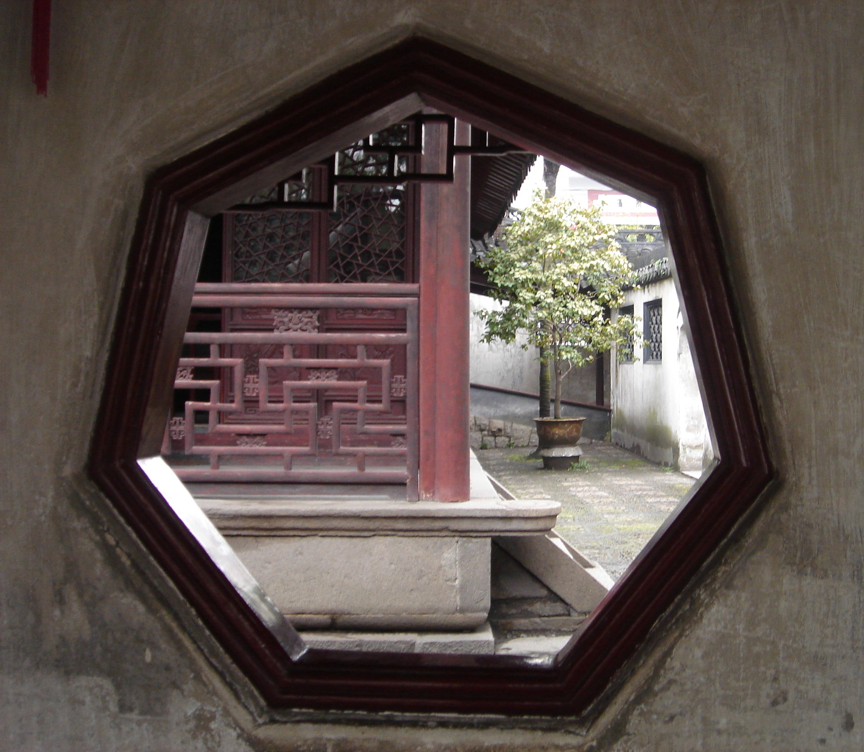 Yuyuan ventana heptagonal